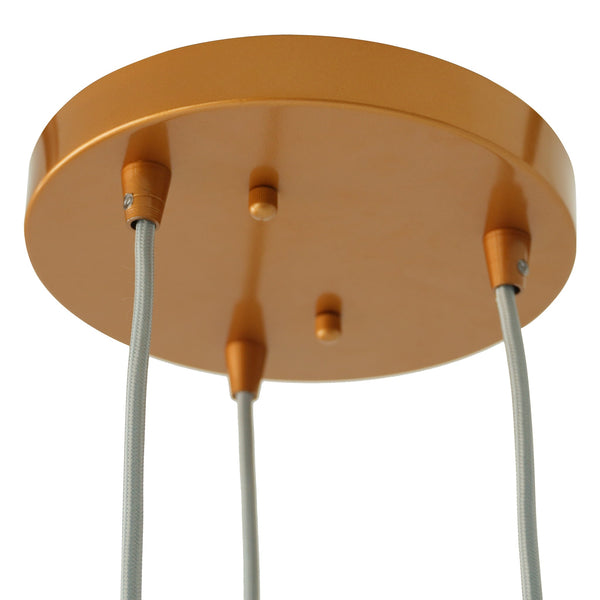 English Elm Ashcroft Furniture - Warehouse Retro Pendant Lamp Bronze & Clear Ribbed Glass, 3-Light Adjustable Mid-Century Fixture B183P315088