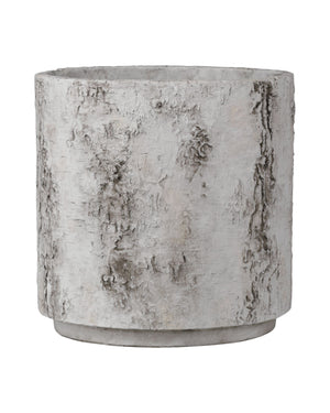 Currey & Company Faux Birch Bark Fiber Cement Planter with Raised Veining for Indoor or Patio Use 2200-0054