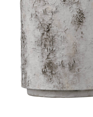 Currey & Company Faux Birch Bark Fiber Cement Planter with Raised Veining for Indoor or Patio Use 2200-0054