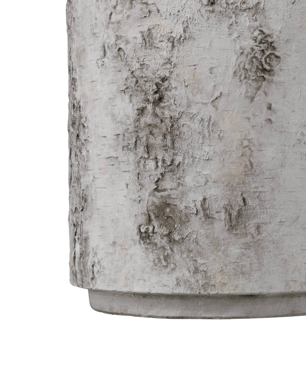 Currey & Company Faux Birch Bark Fiber Cement Planter with Raised Veining for Indoor or Patio Use 2200-0054