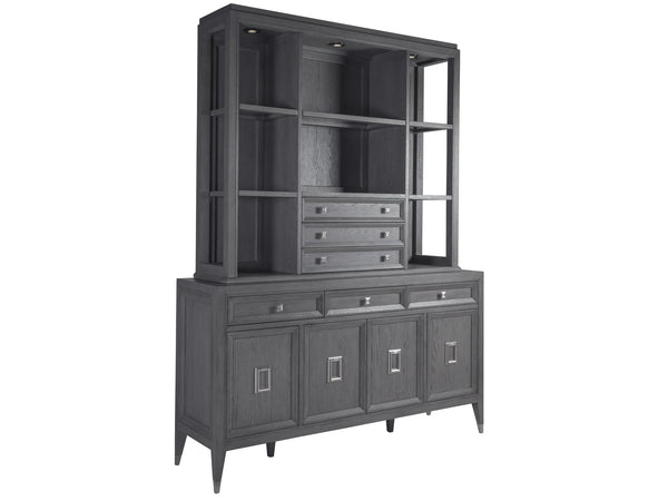 Lexington Artistica Home Appellation Buffet - Elegant White Oak Design With Brushed Nickel Accents & Ample Storage Solutions Gray Wood 2200-852