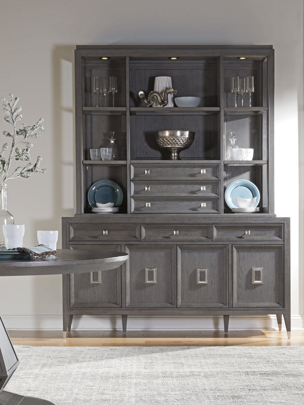 Lexington Artistica Home Appellation Buffet - Elegant White Oak Design With Brushed Nickel Accents & Ample Storage Solutions Gray Wood 2200-852