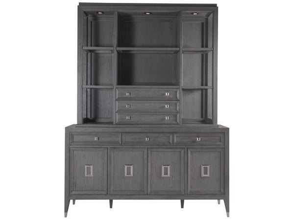 Lexington Artistica Home Appellation Buffet - Elegant White Oak Design With Brushed Nickel Accents & Ample Storage Solutions Gray Wood 2200-852