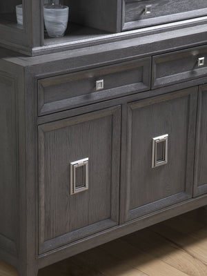 Lexington Artistica Home Appellation Buffet - Elegant White Oak Design With Brushed Nickel Accents & Ample Storage Solutions Gray Wood 2200-852