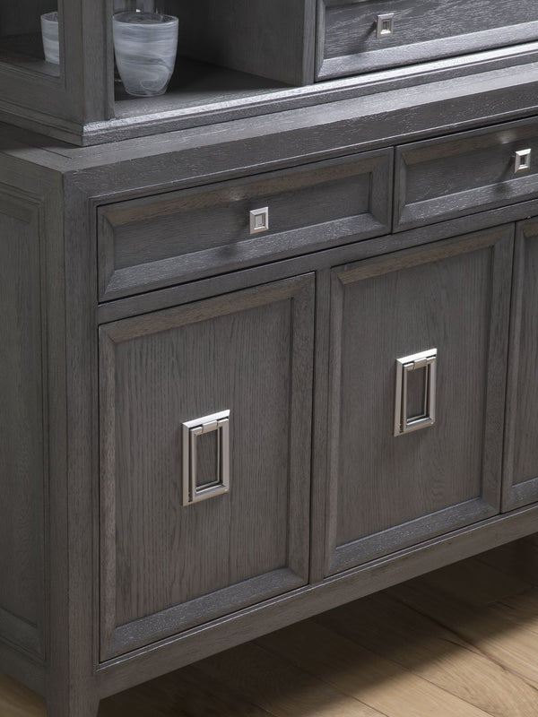 Lexington Artistica Home Appellation Buffet - Elegant White Oak Design With Brushed Nickel Accents & Ample Storage Solutions Gray Wood 2200-852