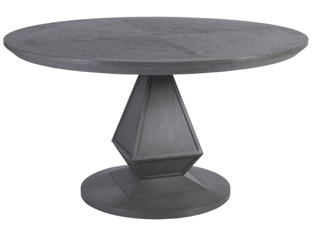 Lexington Artistica Home Appellation Dining Table - Elegant White Oak Design With Misty Gray Finish And Unique Metal Accents Gray Wood 2200-870c