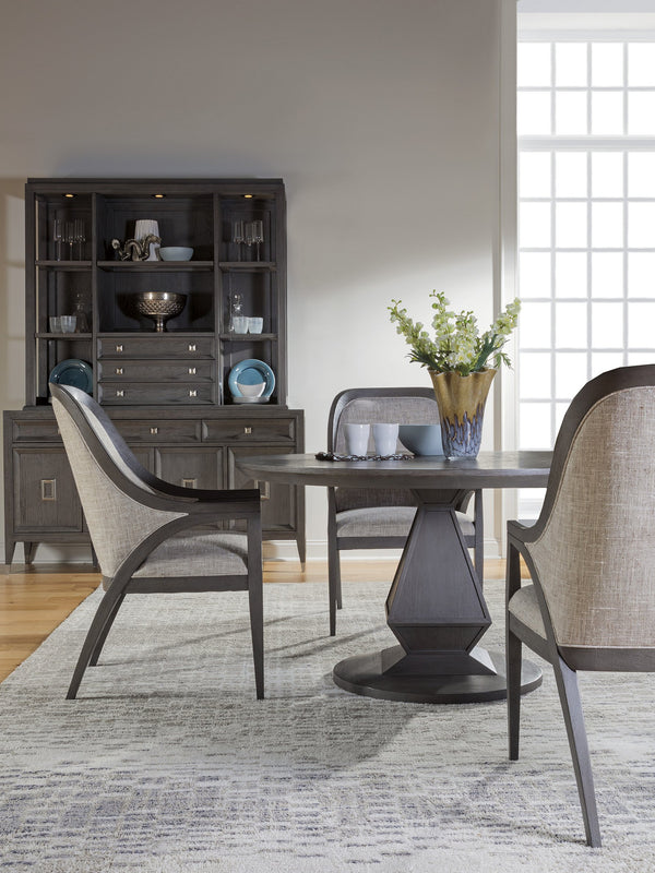 Lexington Artistica Home Appellation Dining Table - Elegant White Oak Design With Misty Gray Finish And Unique Metal Accents Gray Wood 2200-870c