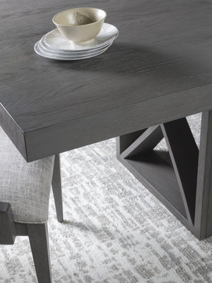 Lexington Artistica Home Appellation Dining Table - Elegant White Oak Design With Misty Gray Finish And Unique Metal Accents Gray Wood 2200-877