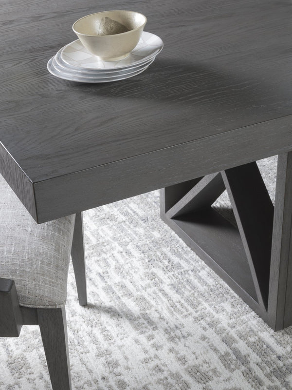 Lexington Artistica Home Appellation Dining Table - Elegant White Oak Design With Misty Gray Finish And Unique Metal Accents Gray Wood 2200-877