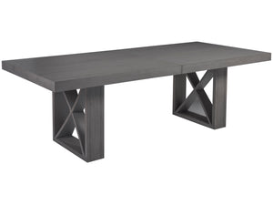 Lexington Artistica Home Appellation Dining Table - Elegant White Oak Design With Misty Gray Finish And Unique Metal Accents Gray Wood 2200-877
