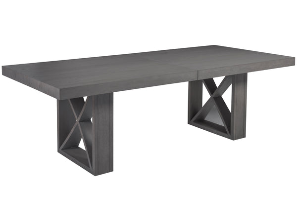 Lexington Artistica Home Appellation Dining Table - Elegant White Oak Design With Misty Gray Finish And Unique Metal Accents Gray Wood 2200-877