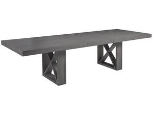 Lexington Artistica Home Appellation Dining Table - Elegant White Oak Design With Misty Gray Finish And Unique Metal Accents Gray Wood 2200-877