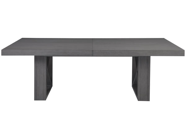 Lexington Artistica Home Appellation Dining Table - Elegant White Oak Design With Misty Gray Finish And Unique Metal Accents Gray Wood 2200-877