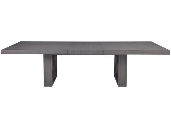 Lexington Artistica Home Appellation Dining Table - Elegant White Oak Design With Misty Gray Finish And Unique Metal Accents Gray Wood 2200-877