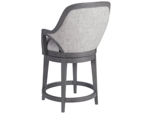 Lexington Artistica Home Appellation Upholstered Swivel Stool With Elegant Gray Finish And Stain-resistant Berkshire Fabric Gray Wood 2200-895-01