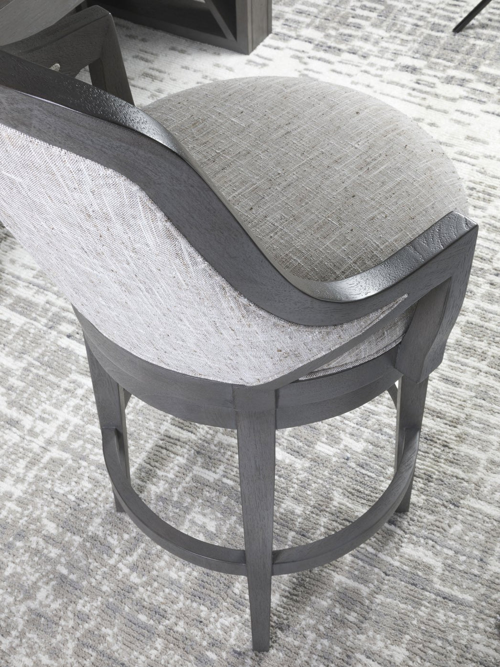 Lexington Artistica Home Appellation Upholstered Swivel Stool With Elegant Gray Finish And Stain-resistant Berkshire Fabric Gray Wood 2200-896-01