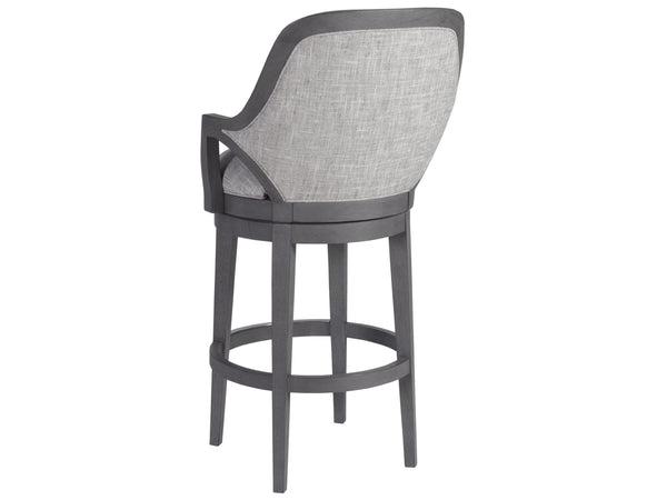 Lexington Artistica Home Appellation Upholstered Swivel Stool With Elegant Gray Finish And Stain-resistant Berkshire Fabric Gray Wood 2200-896-01