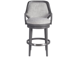 Lexington Artistica Home Appellation Upholstered Swivel Stool With Elegant Gray Finish And Stain-resistant Berkshire Fabric Gray Wood 2200-896-01