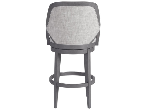 Lexington Artistica Home Appellation Upholstered Swivel Stool With Elegant Gray Finish And Stain-resistant Berkshire Fabric Gray Wood 2200-896-01