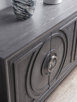 Lexington Artistica Home Appellation Media Console - Elegant White Oak Design With Brushed Nickel Accents For Luxury Living Gray Wood 2200-907