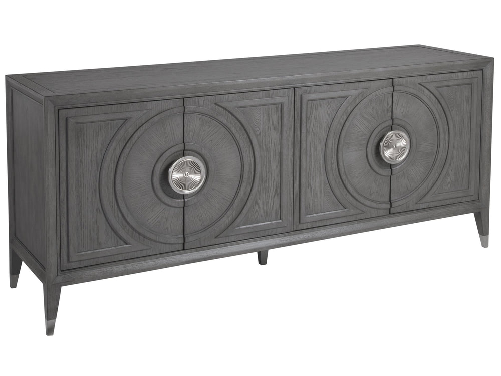 Lexington Artistica Home Appellation Media Console - Elegant White Oak Design With Brushed Nickel Accents For Luxury Living Gray Wood 2200-907