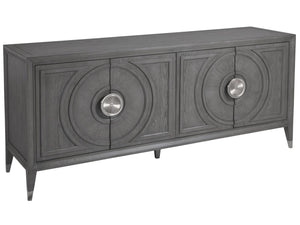 Lexington Artistica Home Appellation Media Console - Elegant White Oak Design With Brushed Nickel Accents For Luxury Living Gray Wood 2200-907