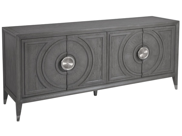 Lexington Artistica Home Appellation Media Console - Elegant White Oak Design With Brushed Nickel Accents For Luxury Living Gray Wood 2200-907