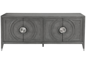 Lexington Artistica Home Appellation Media Console - Elegant White Oak Design With Brushed Nickel Accents For Luxury Living Gray Wood 2200-907