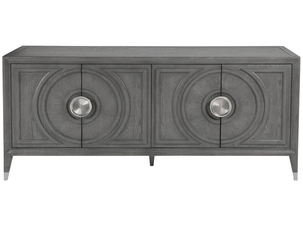 Lexington Artistica Home Appellation Media Console - Elegant White Oak Design With Brushed Nickel Accents For Luxury Living Gray Wood 2200-907