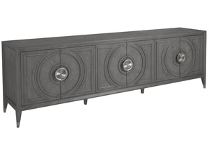 Lexington Artistica Home Appellation Media Console - Elegant White Oak Design With Brushed Nickel Accents For Luxury Living Gray Wood 2200-908