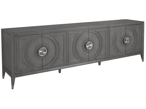 Lexington Artistica Home Appellation Media Console - Elegant White Oak Design With Brushed Nickel Accents For Luxury Living Gray Wood 2200-908