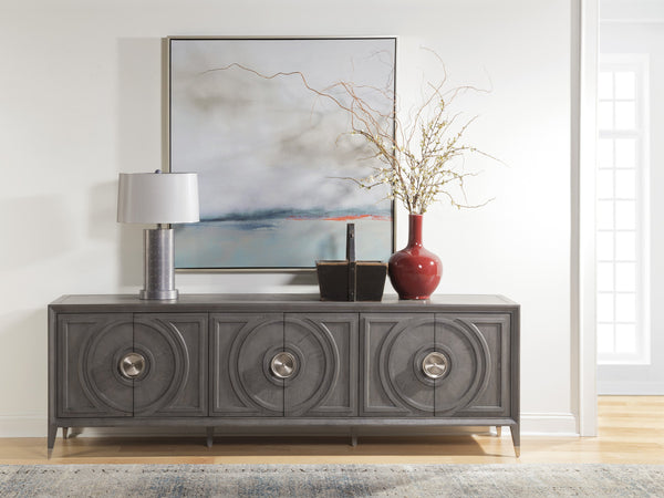 Lexington Artistica Home Appellation Media Console - Elegant White Oak Design With Brushed Nickel Accents For Luxury Living Gray Wood 2200-908