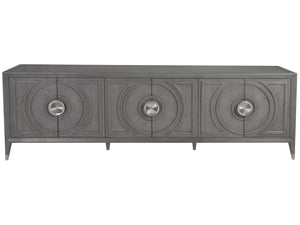 Lexington Artistica Home Appellation Media Console - Elegant White Oak Design With Brushed Nickel Accents For Luxury Living Gray Wood 2200-908