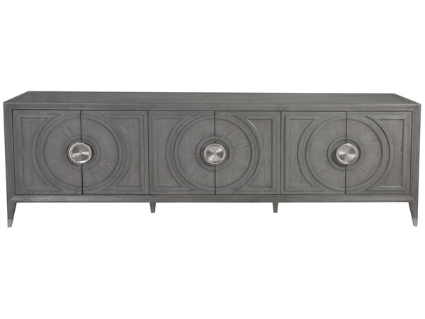 Lexington Artistica Home Appellation Media Console - Elegant White Oak Design With Brushed Nickel Accents For Luxury Living Gray Wood 2200-908