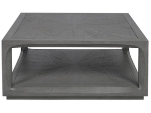 Lexington Artistica Home Appellation Cocktail Table – Elegant White Oak Design With Glass Top And Hidden Storage Drawers Gray Wood 2200-947