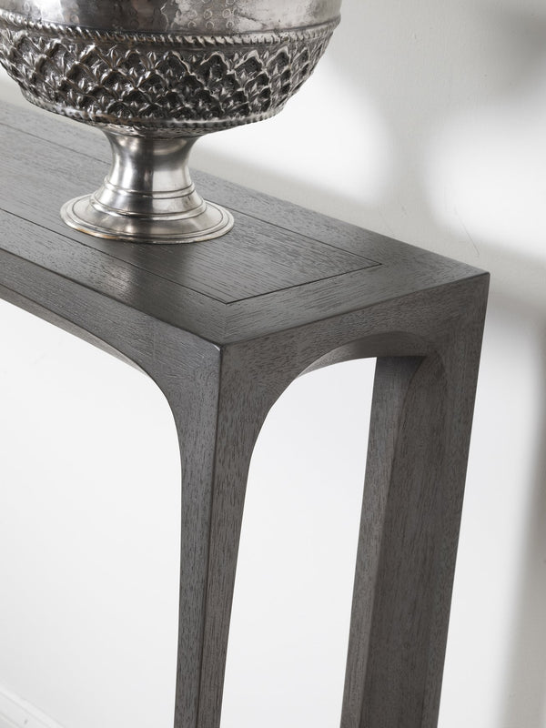 Lexington Artistica Home Appellation Console: Elegant White Oak Design With Starburst Shelves And Brushed Nickel Accents Gray Wood 2200-966