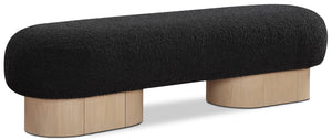 Robertson Black Boucle Fabric Bench 22001Black Meridian Furniture