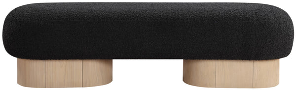 Robertson Black Boucle Fabric Bench 22001Black Meridian Furniture