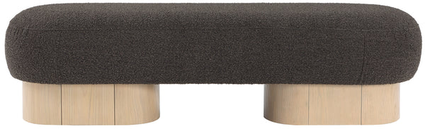 Robertson Brown Boucle Fabric Bench 22001Brown Meridian Furniture