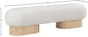 Robertson Cream Boucle Fabric Bench 22001Cream Meridian Furniture