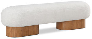 Robertson Cream Boucle Fabric Bench 22003Cream Meridian Furniture