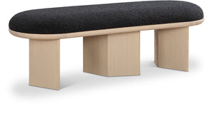 Wilshire Black Boucle Fabric Bench 22004Black Meridian Furniture