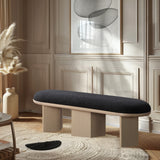 Wilshire Black Boucle Fabric Bench 22004Black Meridian Furniture