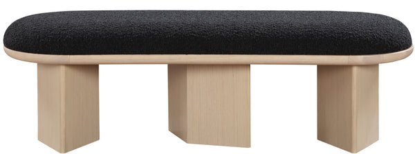 Wilshire Black Boucle Fabric Bench 22004Black Meridian Furniture