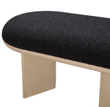 Wilshire Black Boucle Fabric Bench 22004Black Meridian Furniture