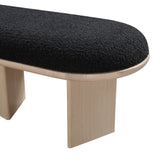 Wilshire Black Boucle Fabric Bench 22004Black Meridian Furniture