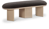 Wilshire Brown Boucle Fabric Bench 22004Brown Meridian Furniture