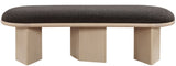 Wilshire Brown Boucle Fabric Bench 22004Brown Meridian Furniture