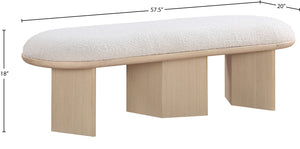 Wilshire Cream Boucle Fabric Bench 22004Cream Meridian Furniture