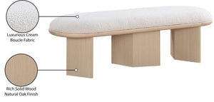 Wilshire Cream Boucle Fabric Bench 22004Cream Meridian Furniture
